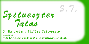 szilveszter talas business card